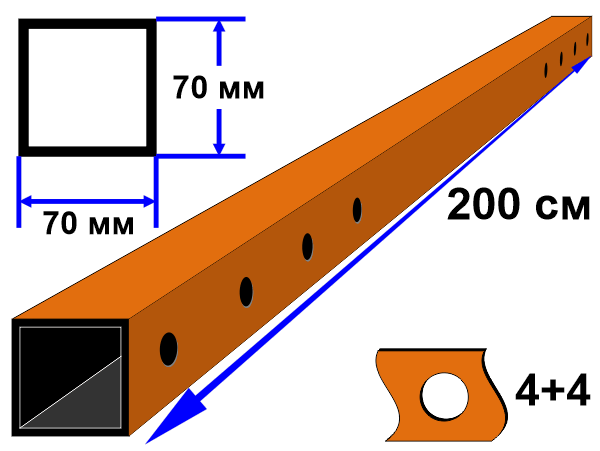 Балка консоли средняя 70D4H4L200 KLEVER