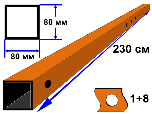 Балка консоли фронтальная 80D1H8L230 TAU-R