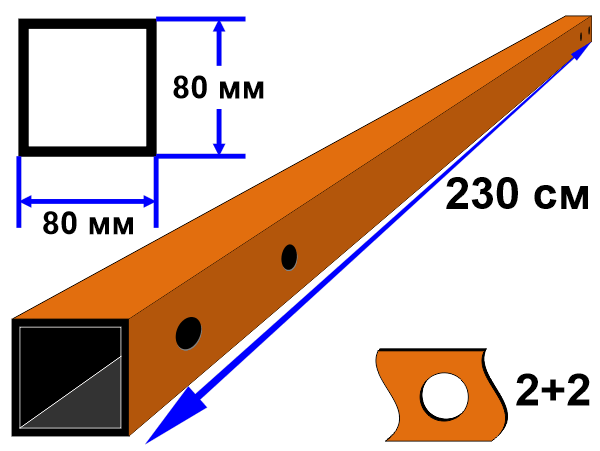 Балка консоли задняя 80D2H2L230 TAU-R