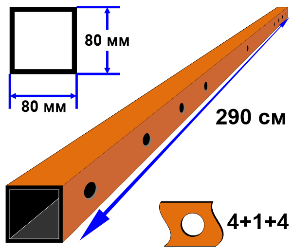 Балка консоли задняя 80D1М4H4L290 TiTan