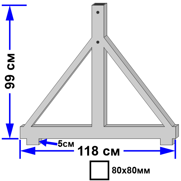 Опора консоли передняя F80D0H2L118/99+5 Shenxi оцинкованная
