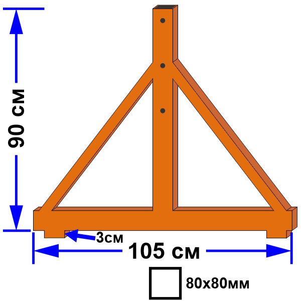 Опора консоли передняя F80D0H3L105/90+3