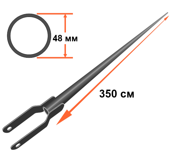 Контрфорс KU-L350 консоли TiTan/Jambo, труба Dнар 48 мм