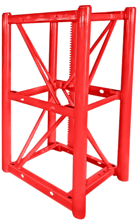 Секция мачты подъемника 650×650×1508 окрашенная, S4,5 мм, с зубчатой рейкой