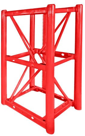 Секция мачты подъемника 650×650×1508 окрашенная, S6,0 мм, с зубчатой рейкой