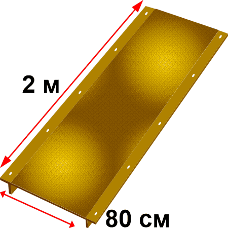 Платформа стальная 2,0м/80см корзины подъемника ZLP Shenxi (TAU-R)