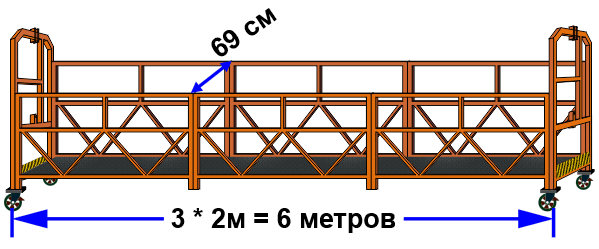 Корзина подъемника ZLP KETONG стальная 6м / 69см