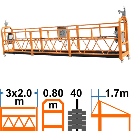 Фасадный подъёмник ZLP630, марка HAOKE, корзина 6м, ширина 80см, комплект