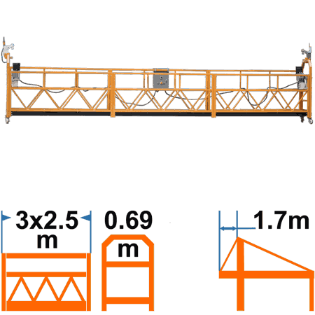 Фасадный подъёмник ZLP800 KETONG, корзина 7.5м, с консолью 1.7м, без контргрузов