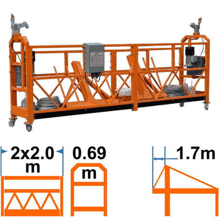 Фасадный подъёмник ZLP630, марка TAU-R, с консолью 1,7м, корзина 4м, без контргрузов