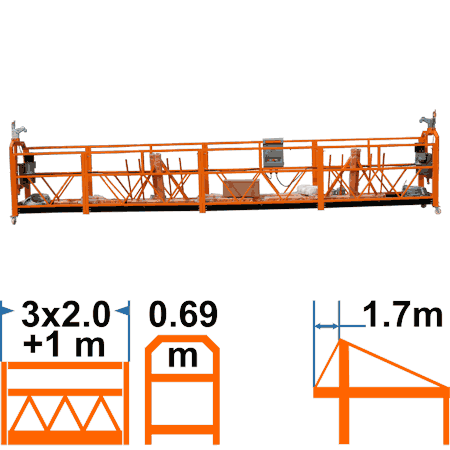Фасадный подъёмник ZLP630, марка TAU-R, удлиненная корзина 7м, с консолью 1,7м, без контргрузов