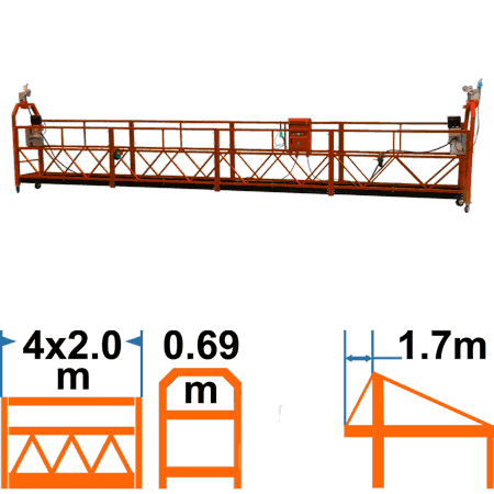 Фасадный подъёмник ZLP800 TAU-R, корзина 8м, с консолью 1,7м, без контргрузов