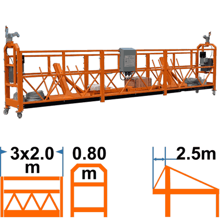 Фасадный подъёмник ZLP800 TAU-R, корзина 6м/80см, с консолью 2.5м, без контргрузов